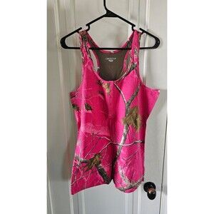 Dk Pink Realtree Womens racerback tanks top sz Lg.